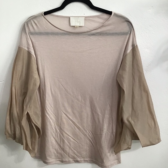 Elijah top balloon sleeves size small Shimmer T-shirt Quarter sleeve - Picture 1 of 5